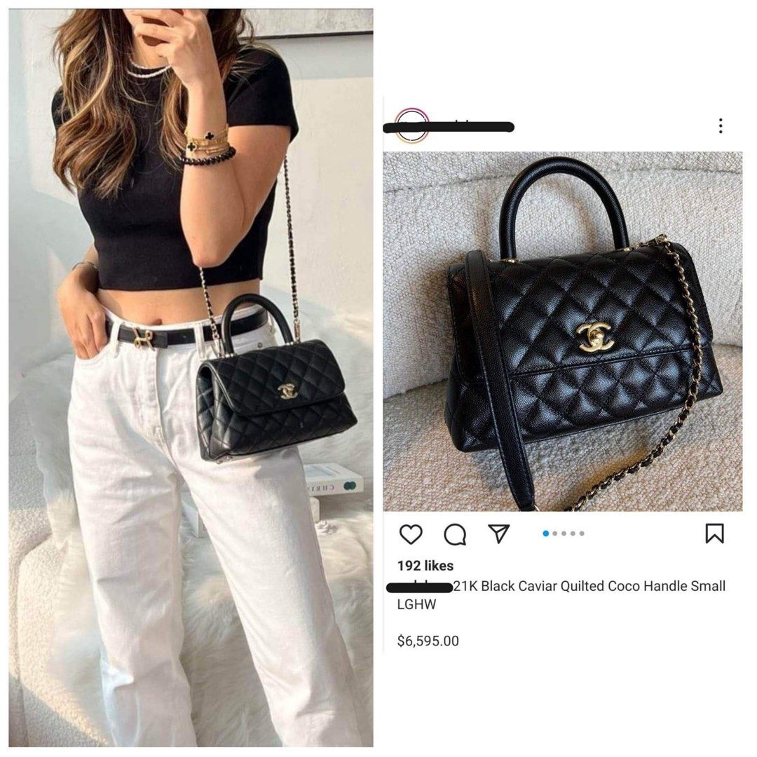 CHANEL Coco Handle in Small Mini Size Black Caviar LGHW Authentic Chanel