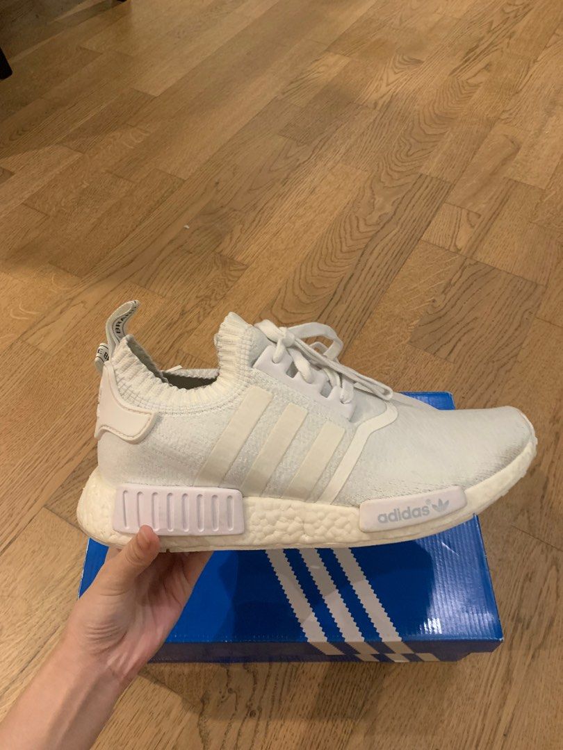 Adidas nmd white knit sale