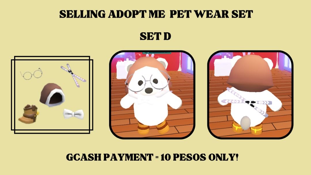 ADOPT ME PET WEAR SETS (GCASH PAYMENT), Video Gaming, Gaming