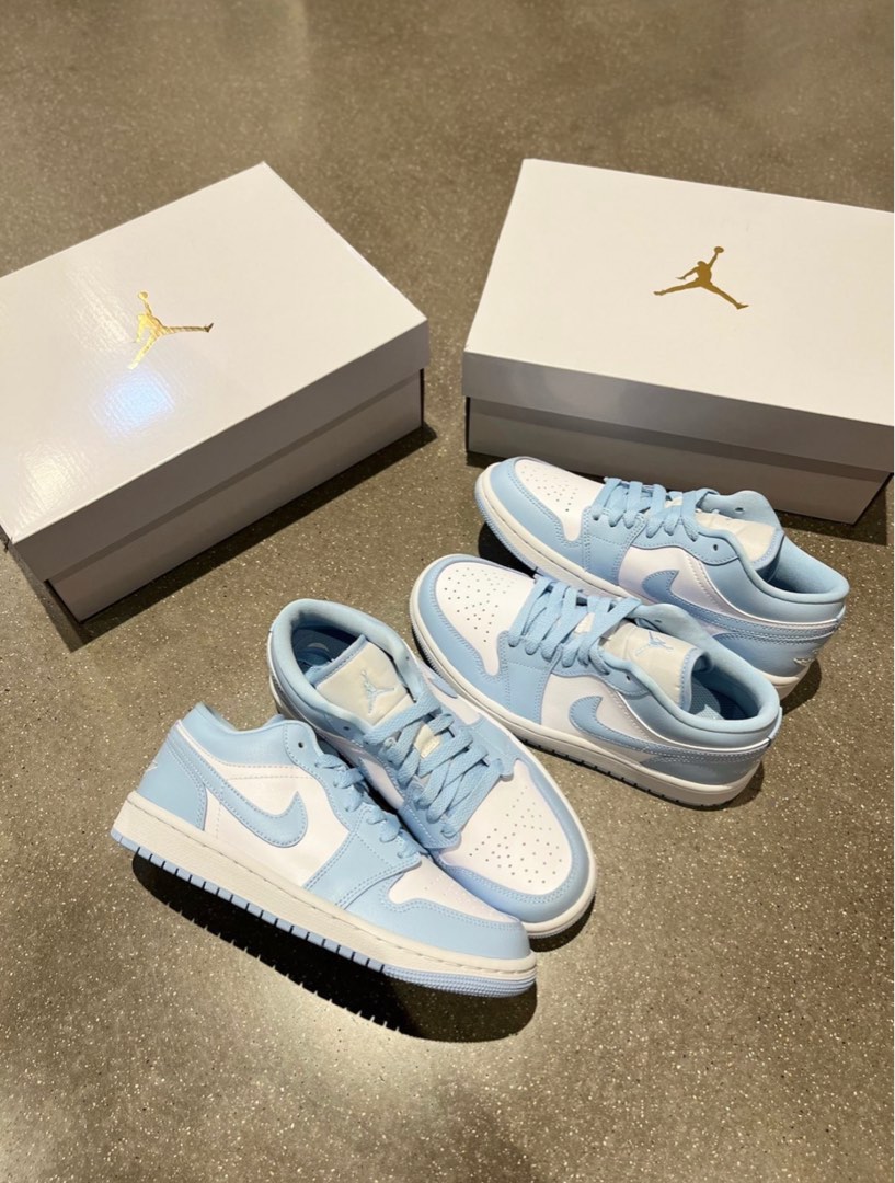 AIR JORDAN 1 Low Aluminum AJ1 Women Mens blue White, Women's Fashion