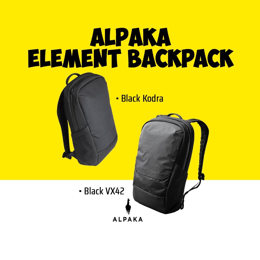 ALPAKA Element Black VX42 Kodra Backpack For School Work Office