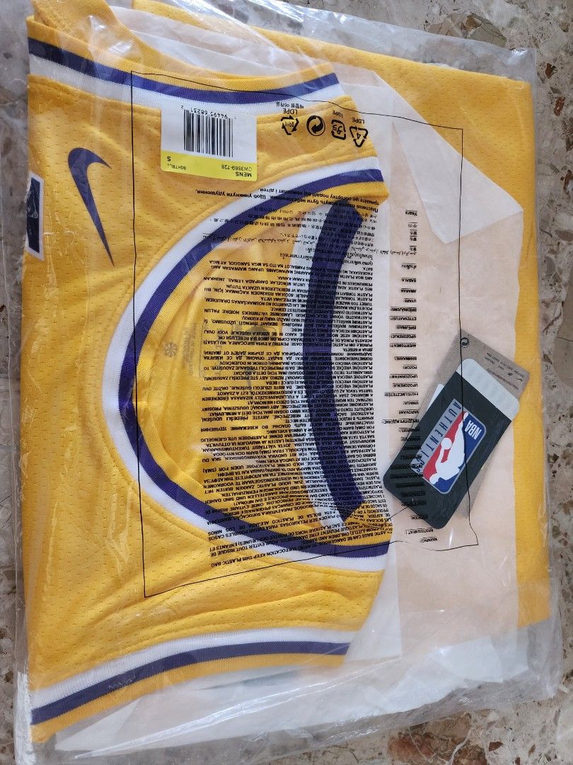 Nike Men's Los Angeles Lakers Anthony Davis #3 Yellow T-Shirt, XXL