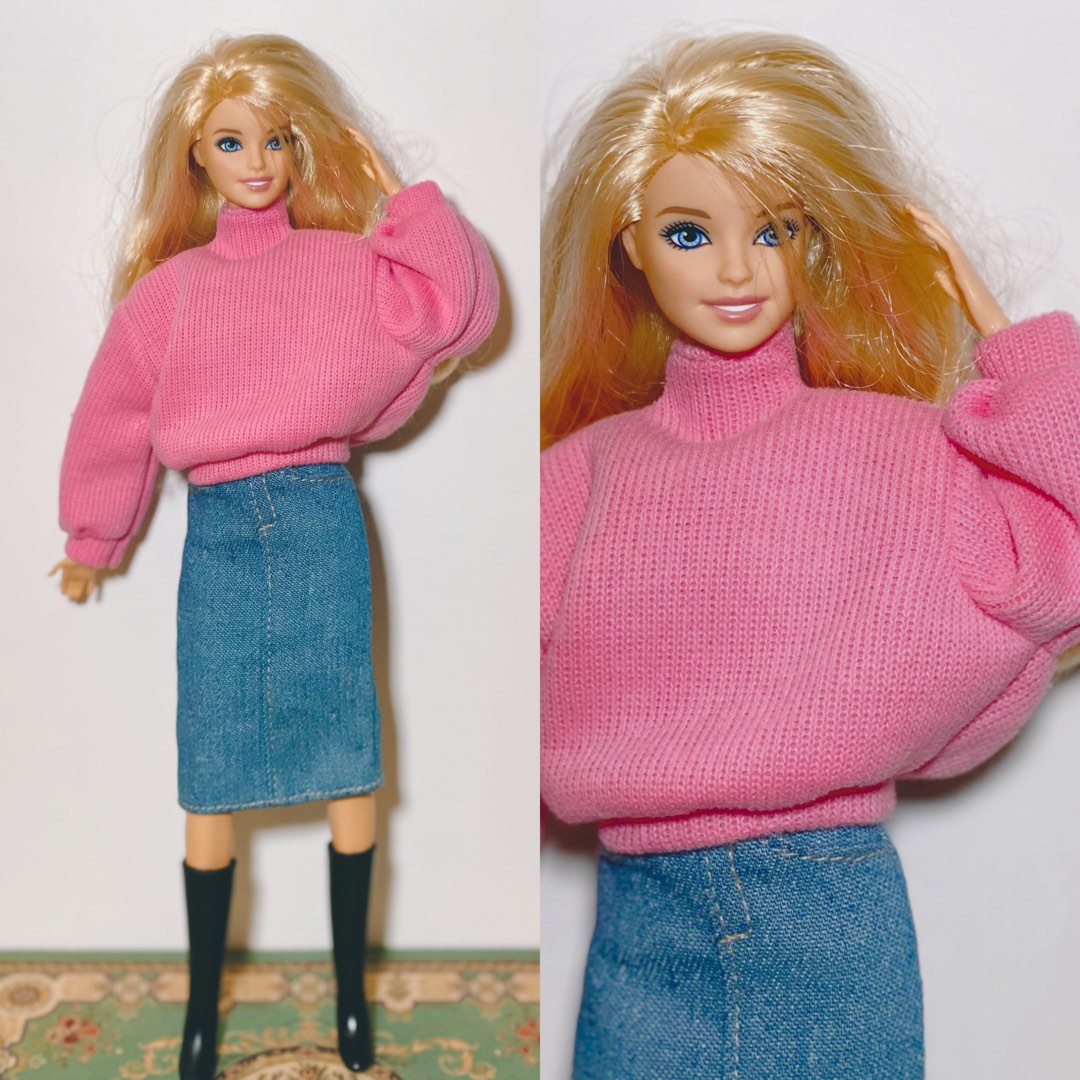 Barbie Doll Cloths - Pink Sweater Set - Free Christmas Gift Wrapping,  Hobbies u0026 Toys, Toys u0026 Games on Carousell