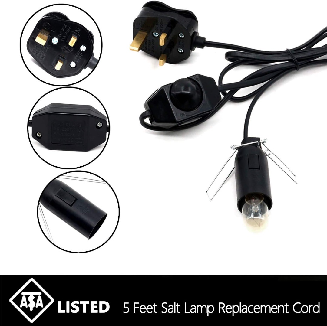Betus Salt Lamp Cord with Dimmer Control, [Original Replacement] Power