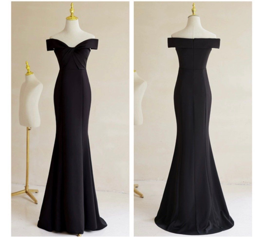 Black off shoulder dress