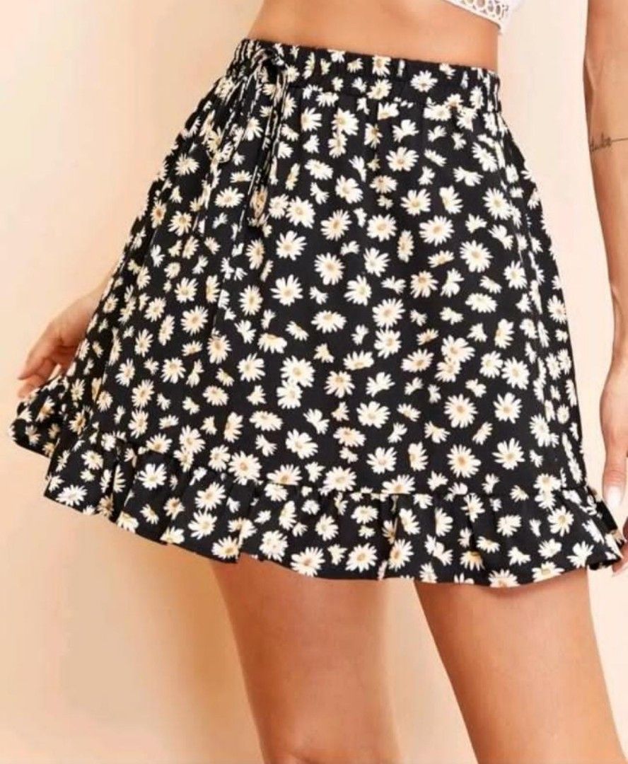 Boho black print skirt Women s Fashion Bottoms Skirts on Carousell