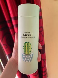 BOTOL KACA TUMBLER UNIK MOTIF TANAMAN KAKTUS 450 ML GLASS MATERIAL