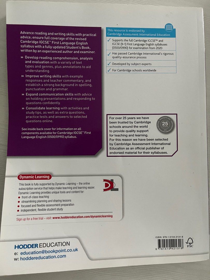 Cambridge igcse first language english 4th edition international school