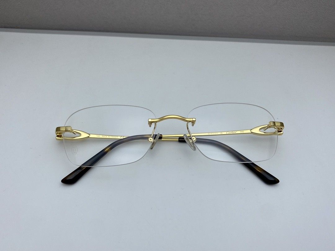 Cartier rimless 24k gold plated glasses 近視眼鏡, 男裝, 手錶及配件