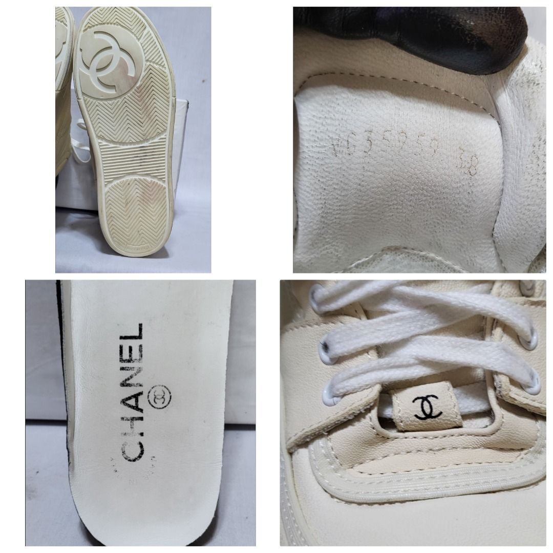 sold Vintage Chanel sneakers 🤍🖤 size 38, inner sole measurement
