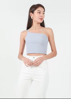 Chloe Double Strap Toga Top In Lilac Grey #6stylexclusive