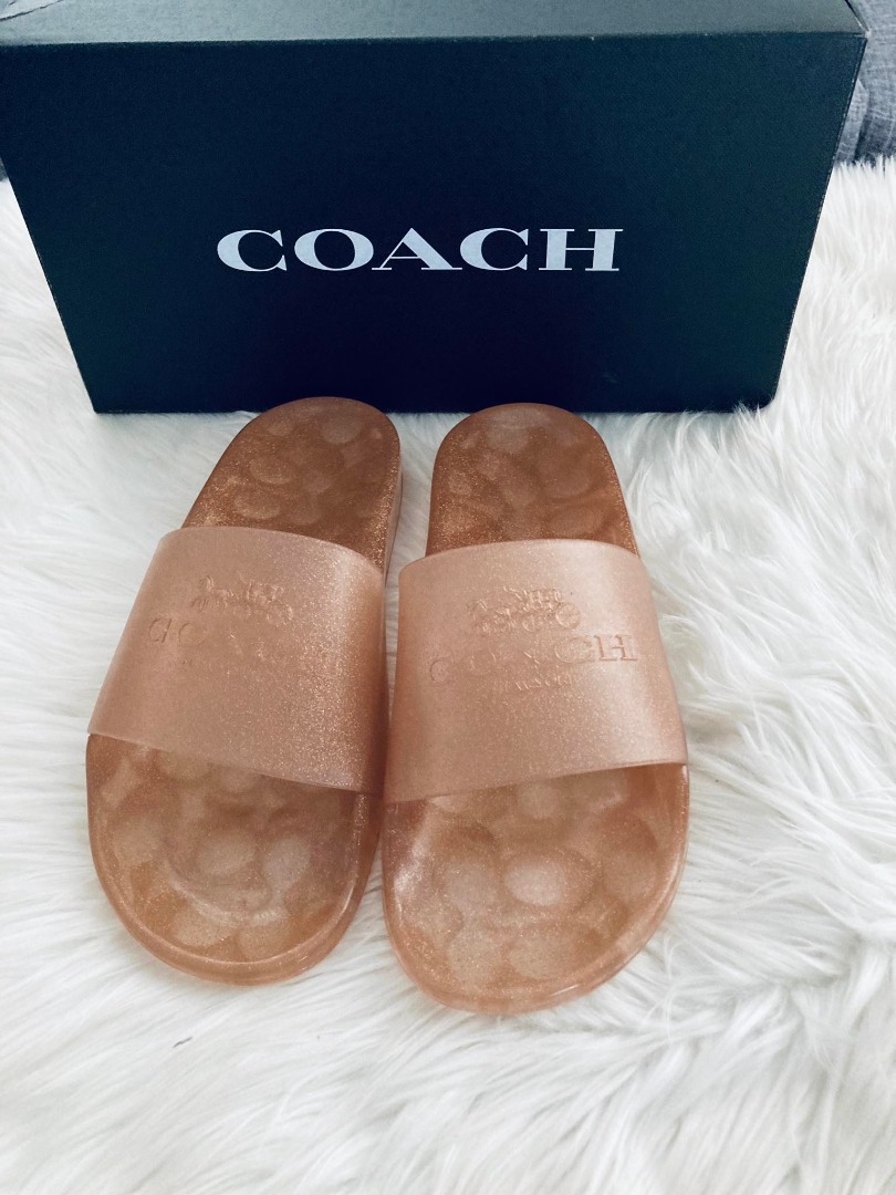 Coach hot sale rubber slides