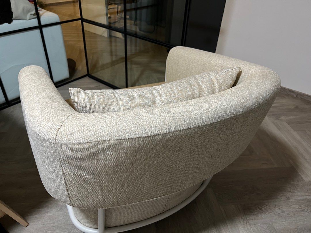 Crate and barrel campana swivel nursing chair, Furniture & Home Living