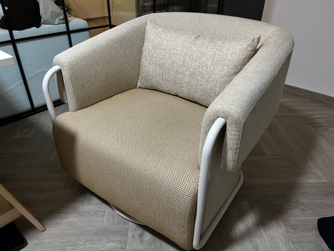 Crate and barrel campana swivel nursing chair, Furniture & Home Living