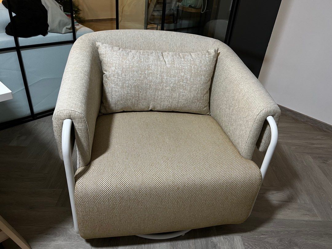 Crate and barrel campana swivel nursing chair, Furniture & Home Living