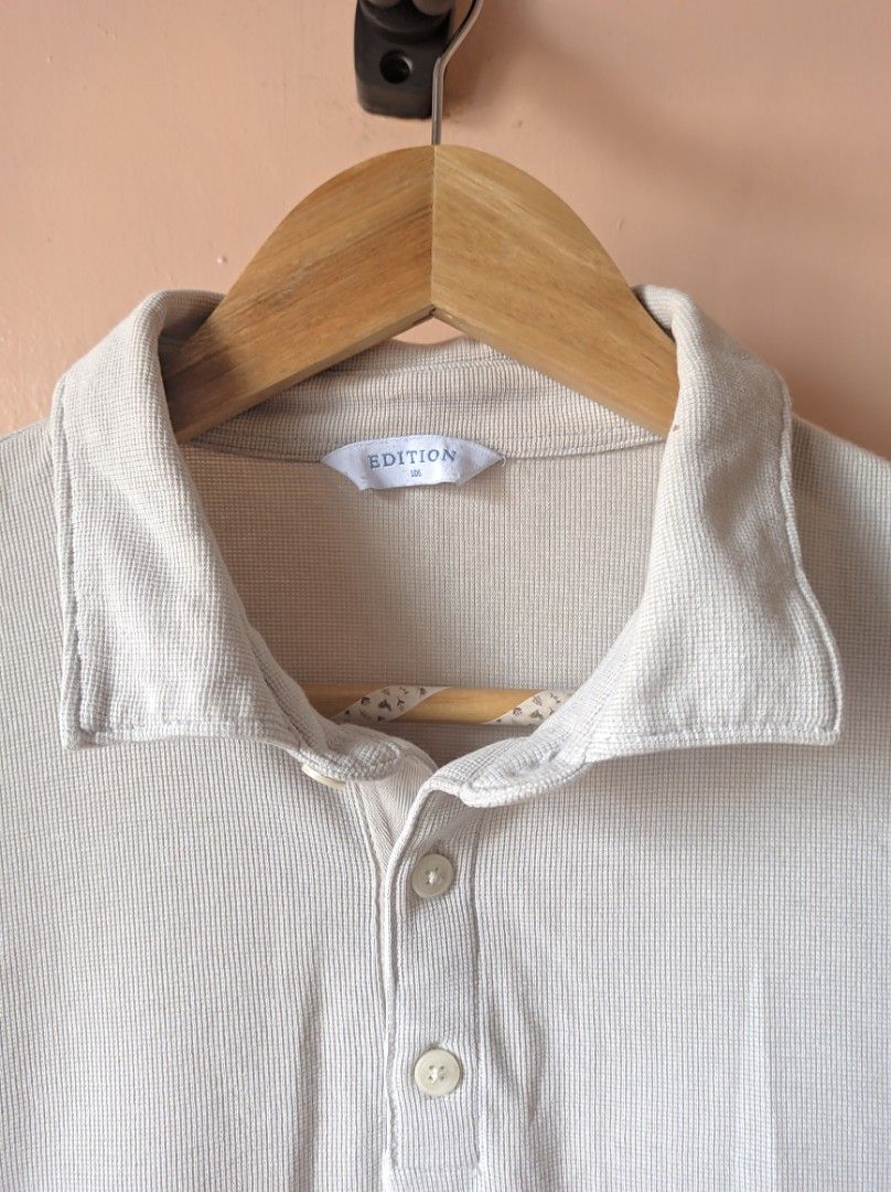 Cream Polo shirt for Men (Category: Tshirts & Polo Shirts ) located in Taguig. Submitted by dropthatstuffph (Listing ID 1196499713, Image 3). Description: Cream Polo shirt Size: Large Condition: 10/10 Location: Arca south Taguig Price: 300 + sf jnt/lalamove/grab/gogo.