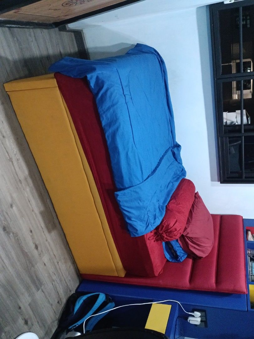 Customised Super single bed frame with mattress, Furniture & Home