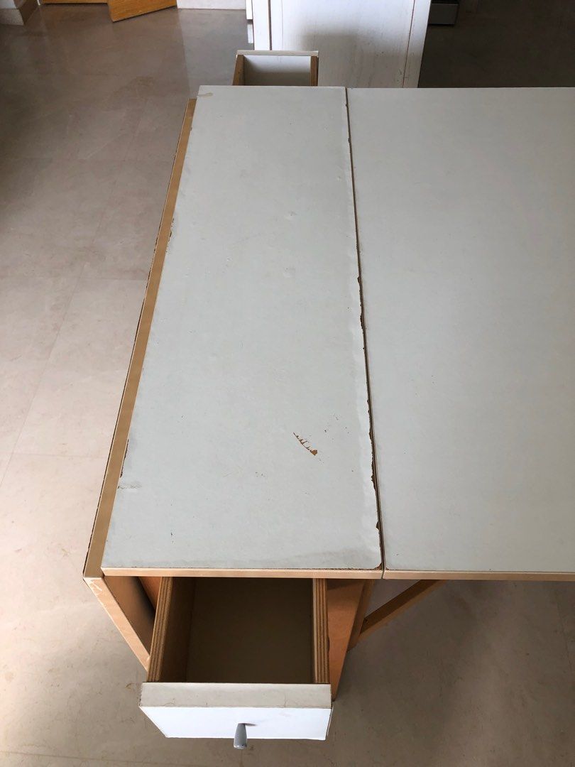 EXTENDABLE IKEA TABLE NORDEN, WHITE, WELL USED, Furniture & Home Living