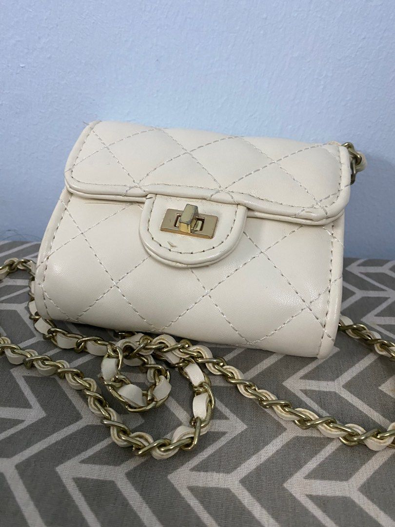 Fancy white small handbag purse pouch