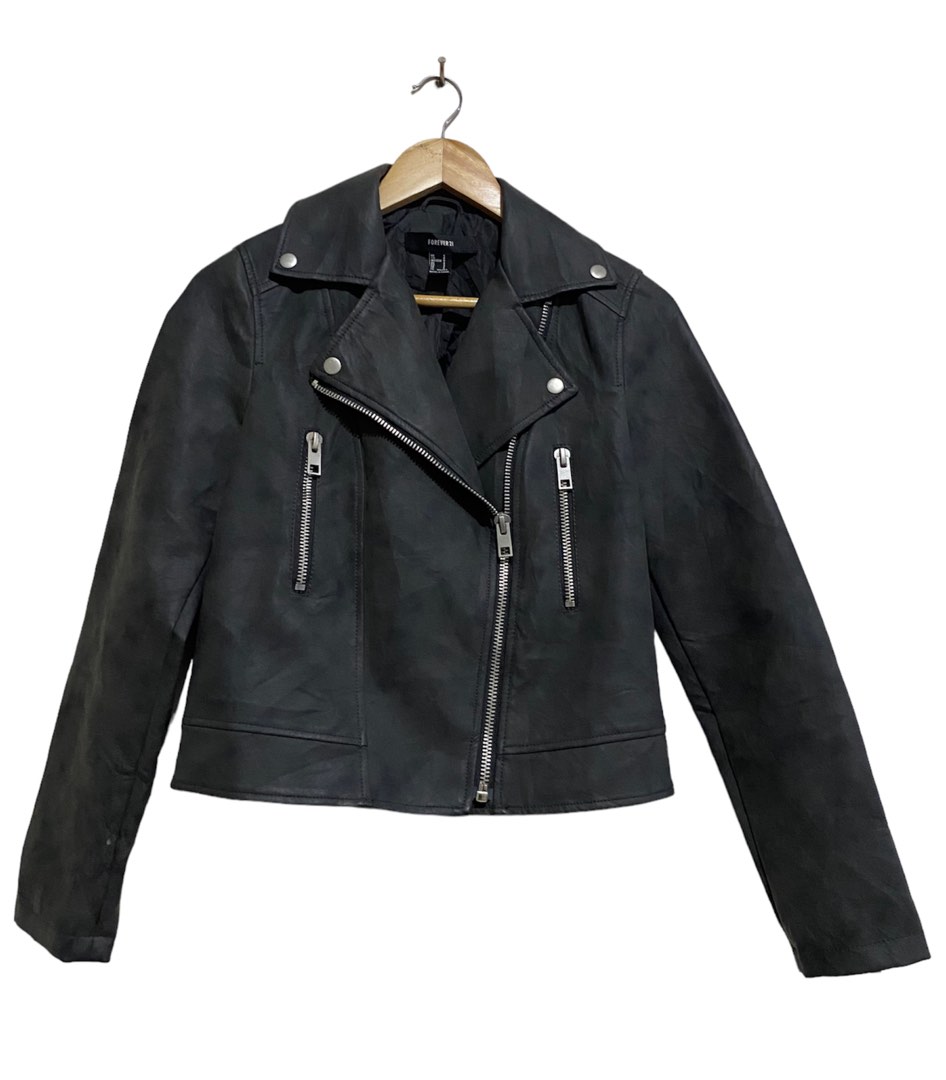 Leather hot sale jacket f21