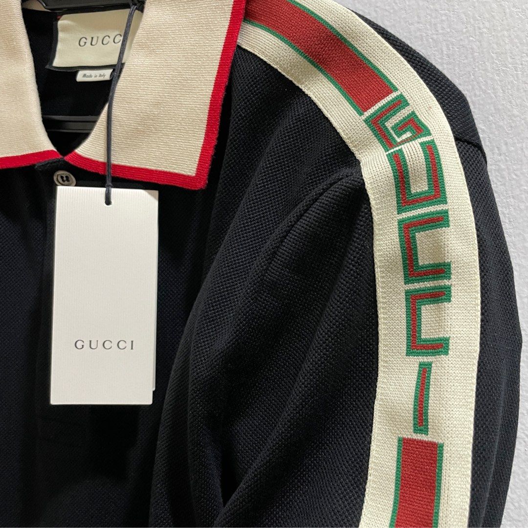 Gucci polo top with gucci stripe