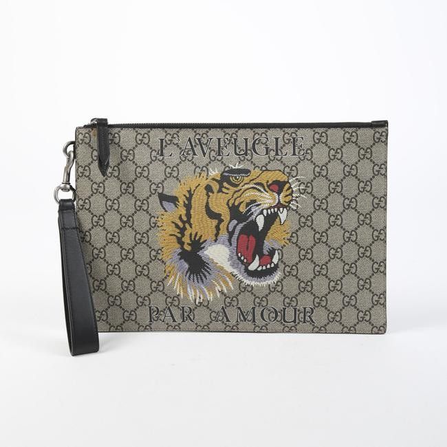Gucci L'aveugle Par Amour Gg Supreme Tiger Head Bag Clutch, Luxury ...