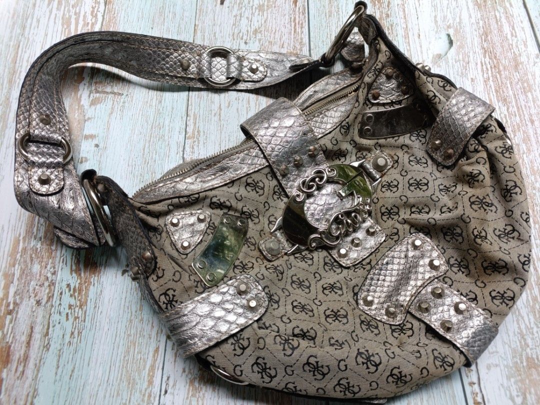 Guess Silver Shoulder Bag Women s Fashion Bags Wallets