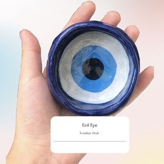 Handmade Evil Eye Trinket Dish (with Resin)