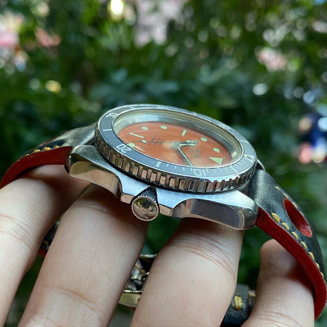 Heuer Orange Dial Ref. 980.007 Quartz Movement Dim. 42mm Fesyen Pria Jam Tangan di Carousell