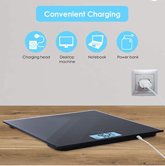 himaly Digital Body Weight Scale, USB Rechargeable Bathroom Scale with