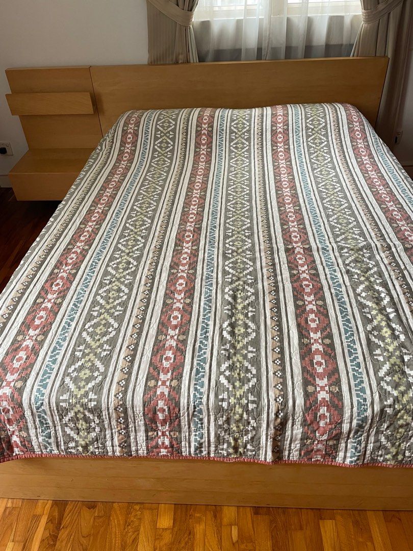 Ikea full bed with mattress, Furniture & Home Living, Furniture, Bed