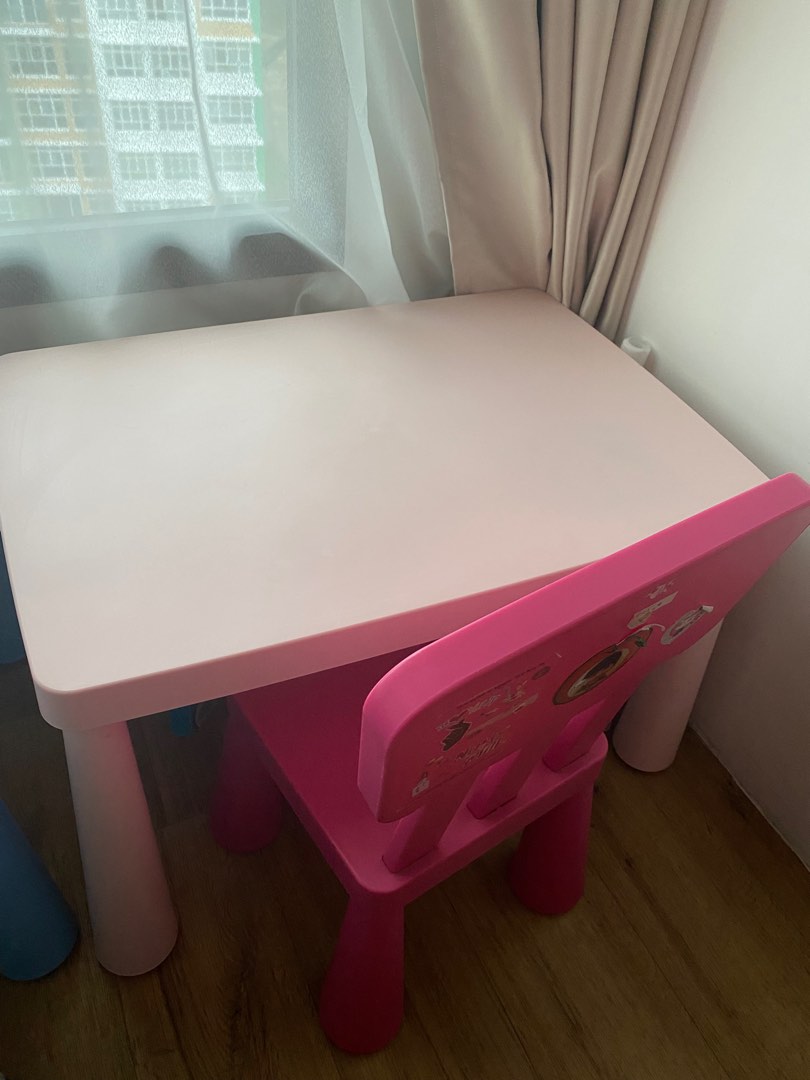 IKEA Pink table & chair, Babies & Kids, Baby Nursery & Kids Furniture