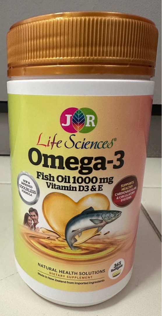 JR Life Sciences Omega3 Fish oil 1000mg 365 Soft gels Expiry