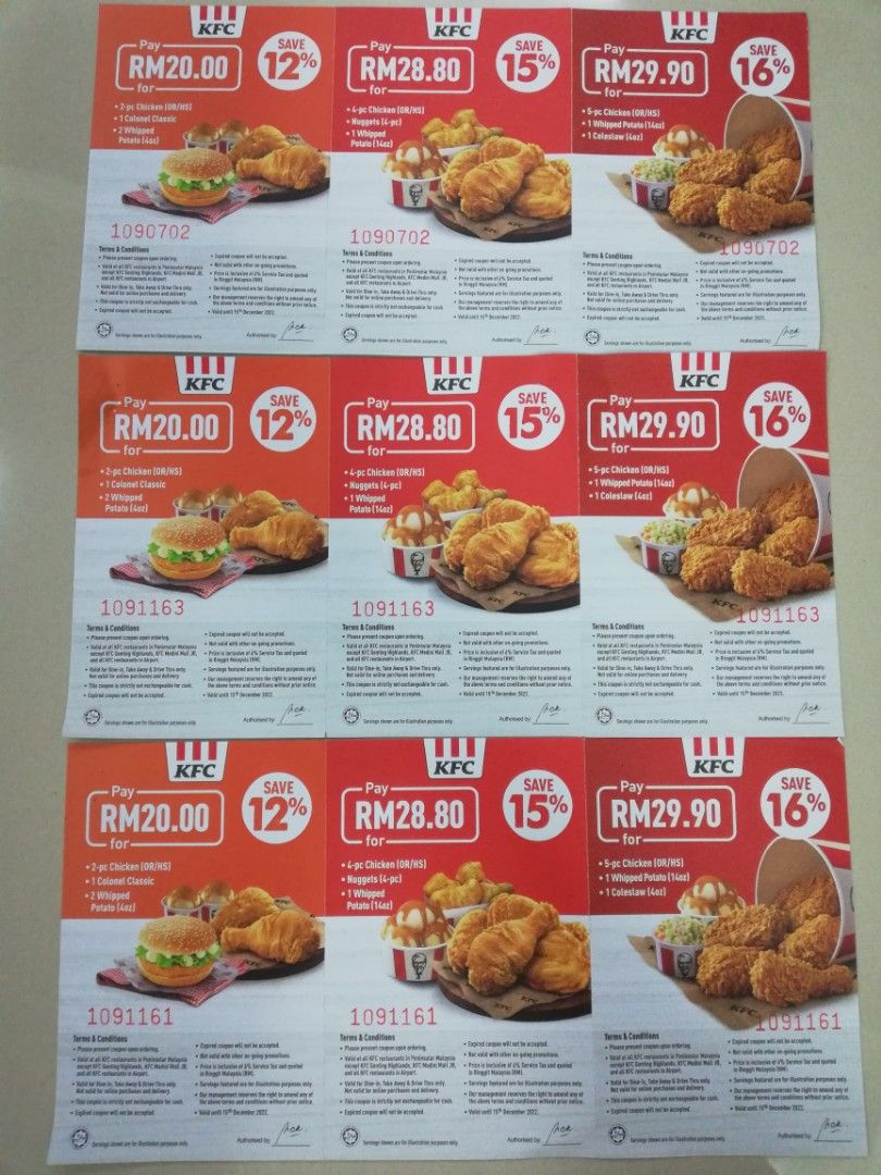 KFC discount voucher, Tickets & Vouchers, Vouchers on Carousell