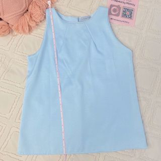 Korean Sleeveless Simple Baby Blue Top