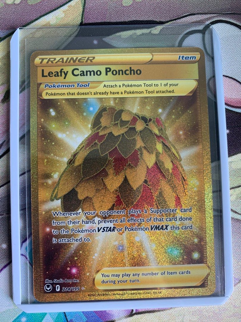Leafy Camo Poncho - 214/195 - Secret Rare Pokemon Silver Tempest, Hobbies & Toys, Toys & Games on Carousell Leafy Camo Poncho - 214/195 - Secret Rare Pokemon Silver Tempest, Hobbies & Toys, Toys & Games on Carousell