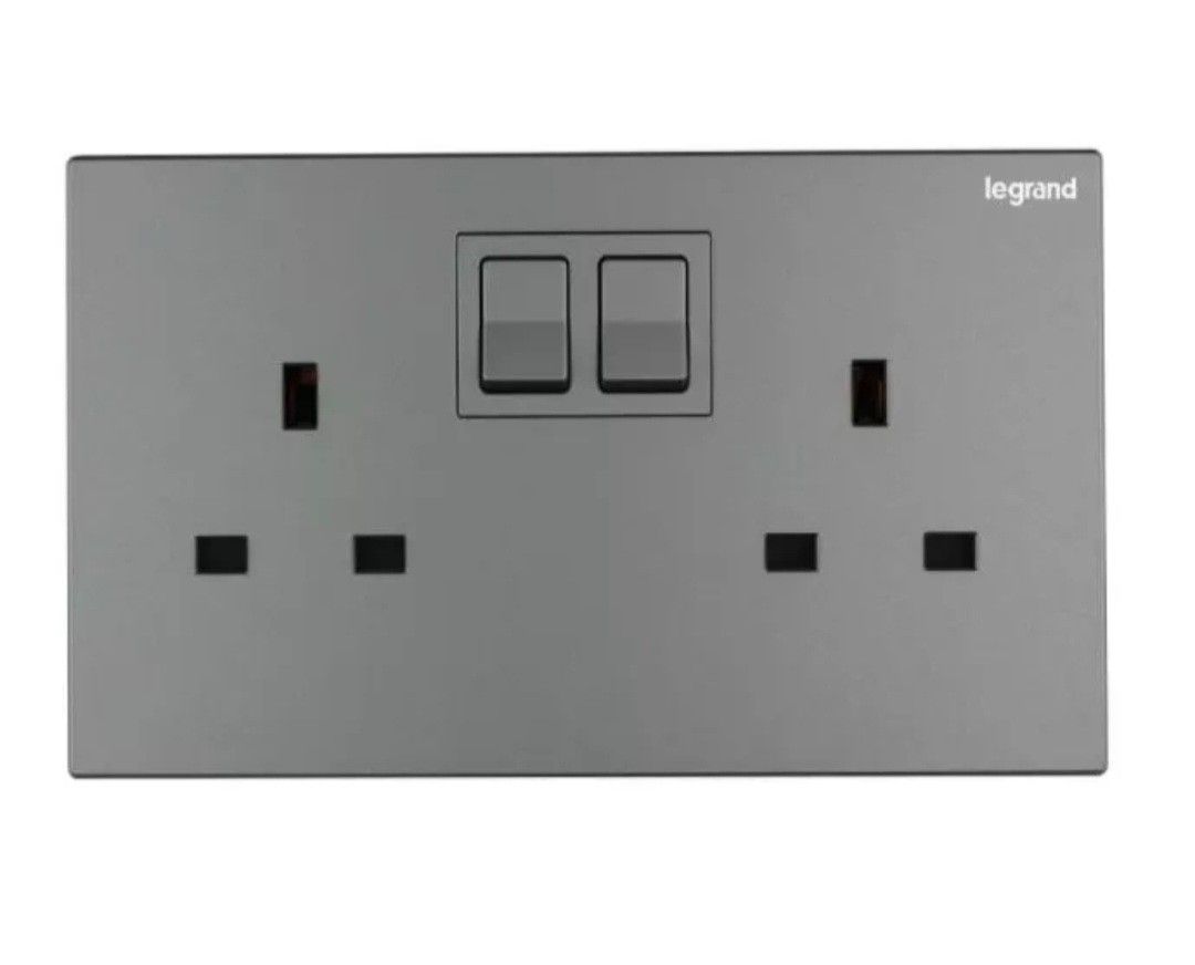 Legrand sockets switches doorbell dark silver black, TV & Home