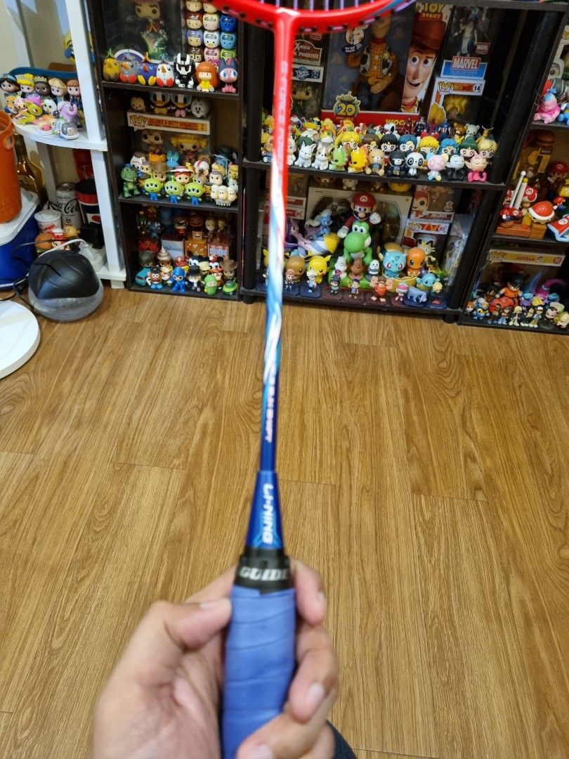 Lining Racket Red Li-ning Red and Blue Racket, Sports Equipment, Sports & Games, Racket ...
