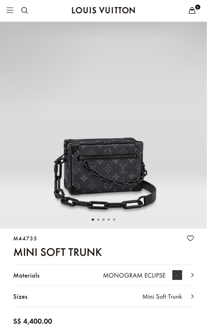 Like New LV Side Trunk Handbag Black Denim SHW(Cash S$3,900)
