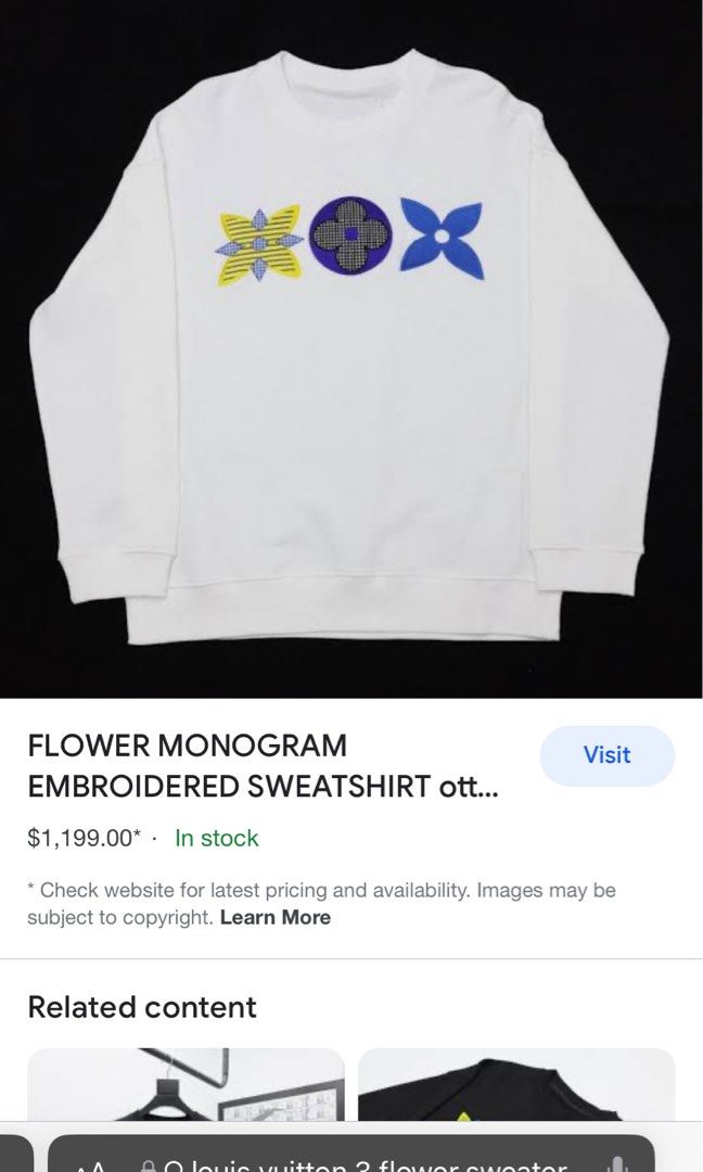 Louis Vuitton Flower Monogram Embroidered Sweatshirt - Exclusive Sneakers SA