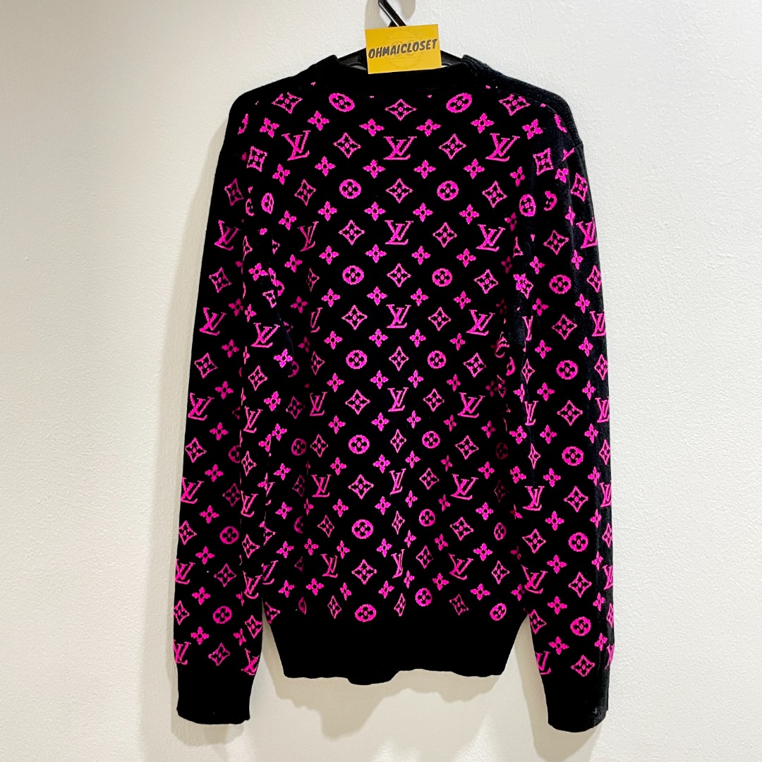 [LIMITED EDITION] LOUIS VUITTON Half And Half Monogram Crewneck Rose  Fluorescent (1A5D0H)