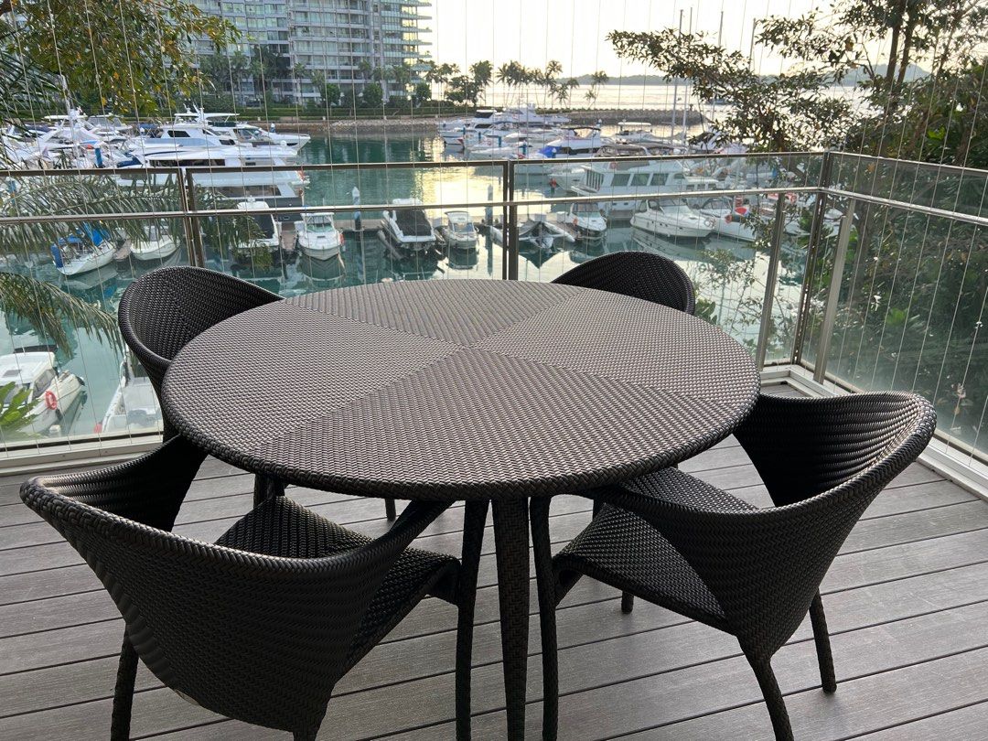 Luxury Dedon outdoor Set Table+Chairs, Furniture & Home Living, Outdoor