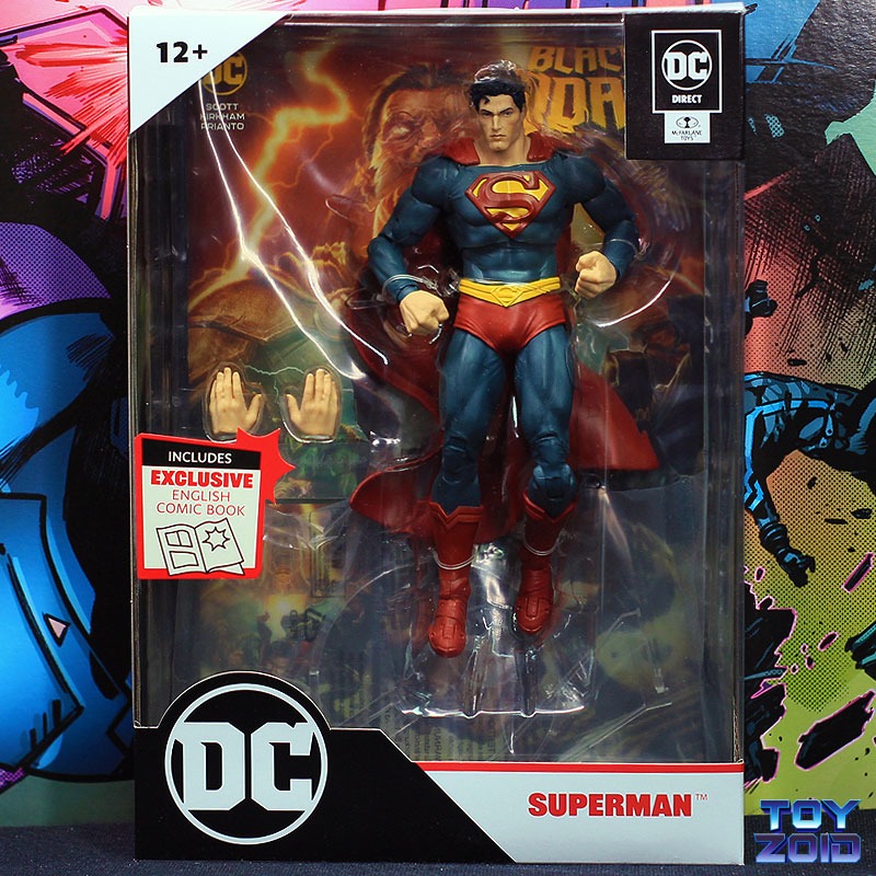 Figura De Acción McFarlane DC Comics Black Adam Con Superman - 18 Cm, 22 Puntos De Articulación, Incluye Base Y Accesorios