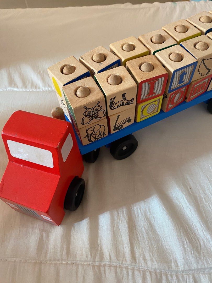 Melissa and doug alphabet blocks wooden truck outlet