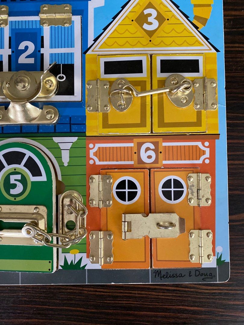 MELISSA & DOUG Wooden Latches Board Busyboard, Hobbies & Toys, Toys & Games on Carousell