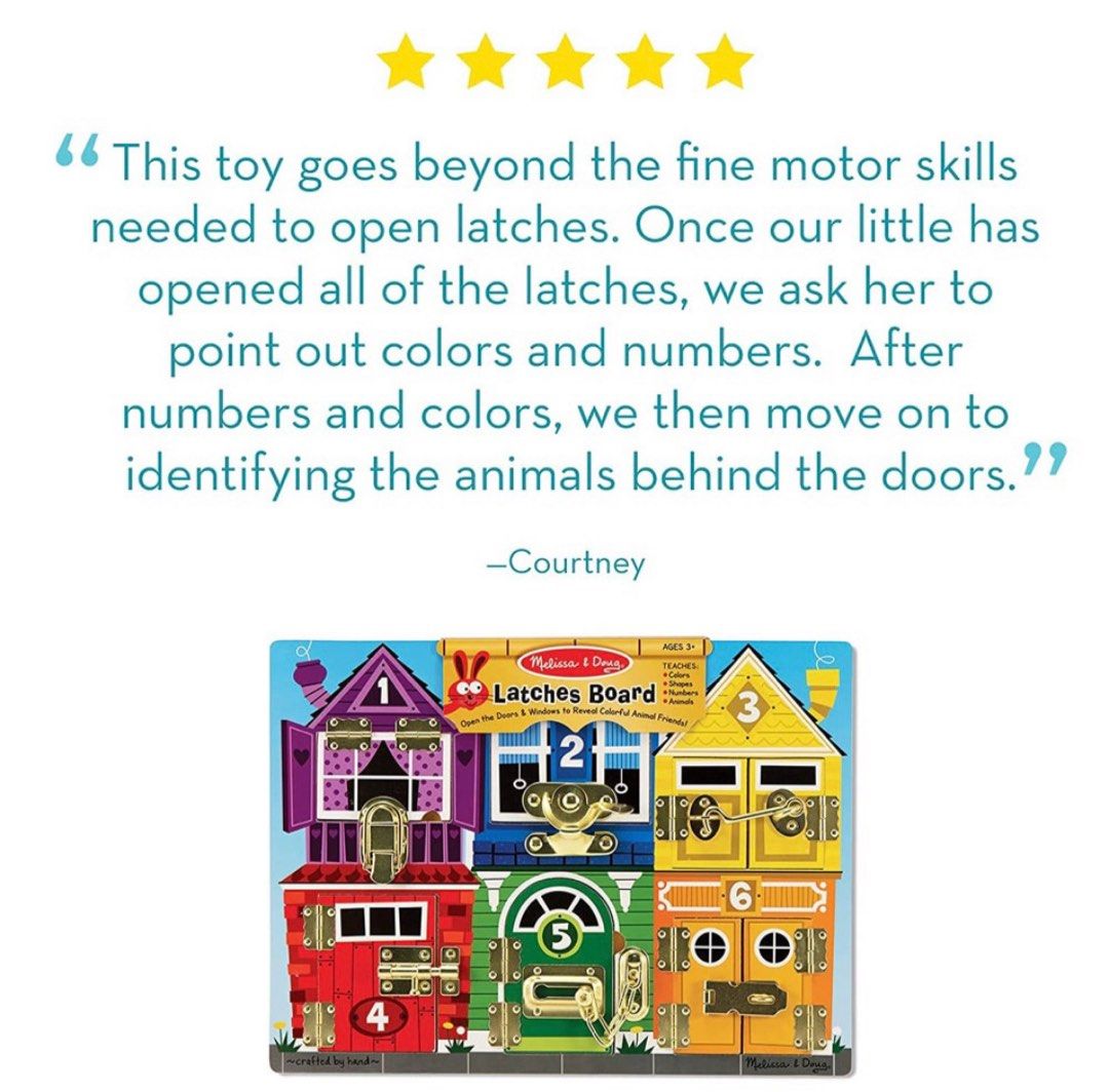 MELISSA & DOUG Wooden Latches Board Busyboard, Hobbies & Toys, Toys