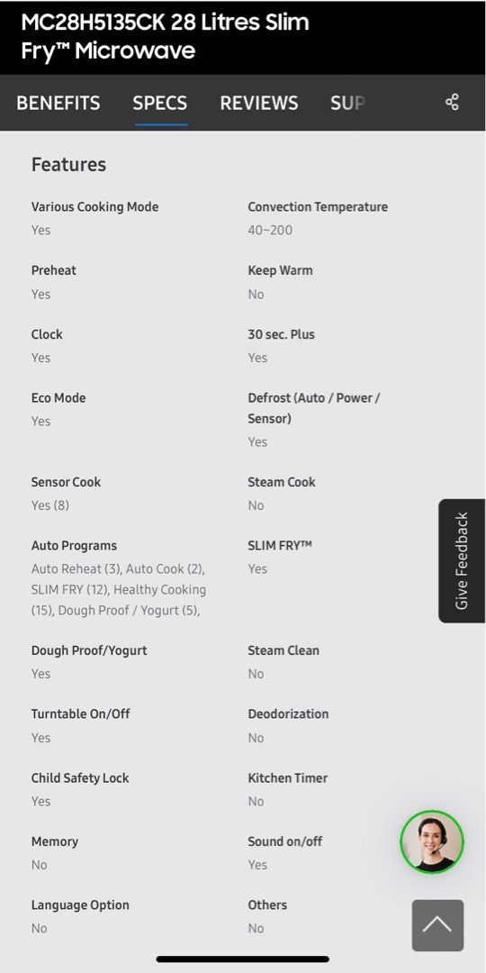 Microwave, Samsung Smart MC28H5135CK 28 Litres Slim Fry, TV & Home