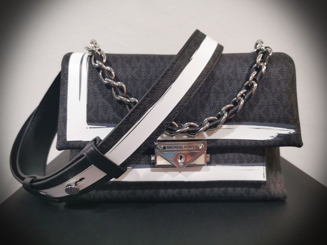 Cece medium painterly deals stripe leather shoulder bag