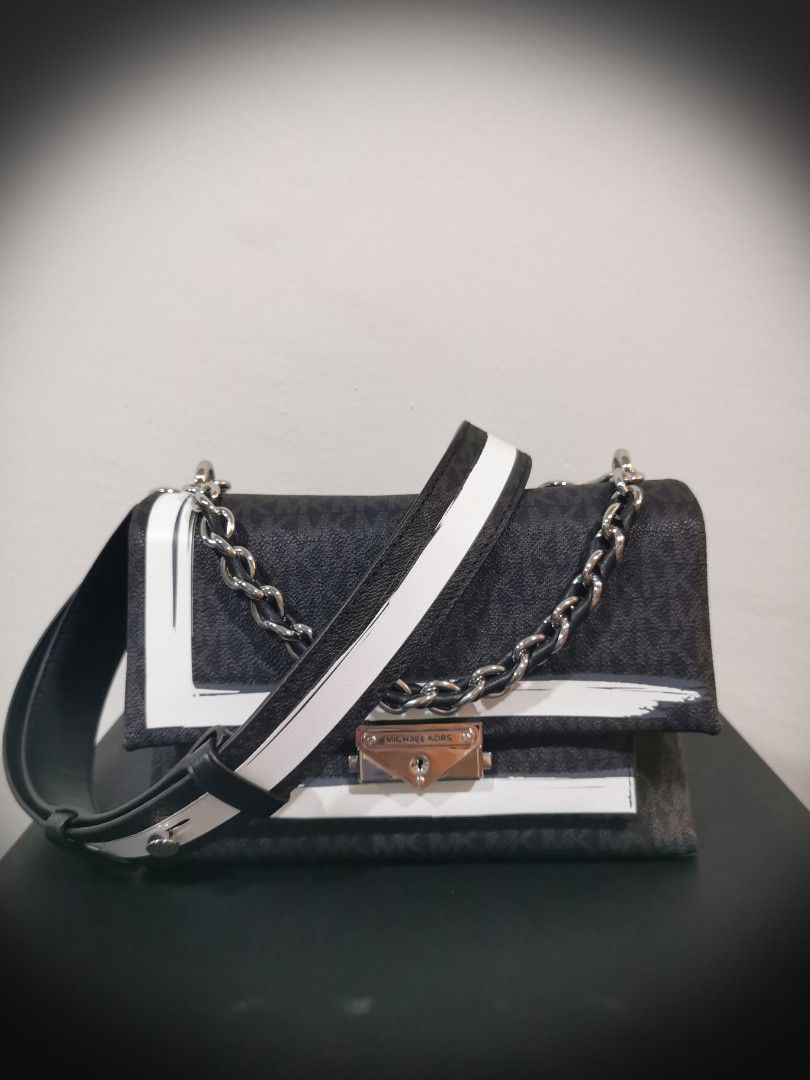 Cece medium painterly stripe leather shoulder bag hot sale