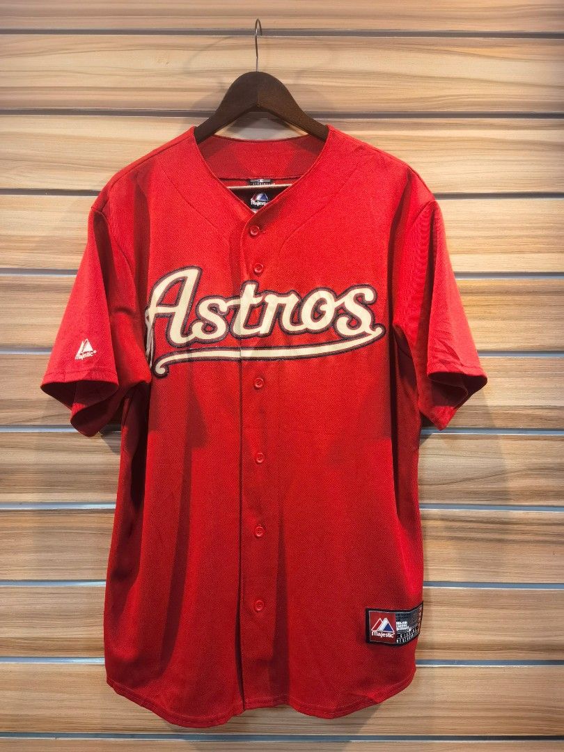 Majestic, Shirts, Vintage Majestic Houston Astros Baseball Jersey Mens  Xlarge Black Red